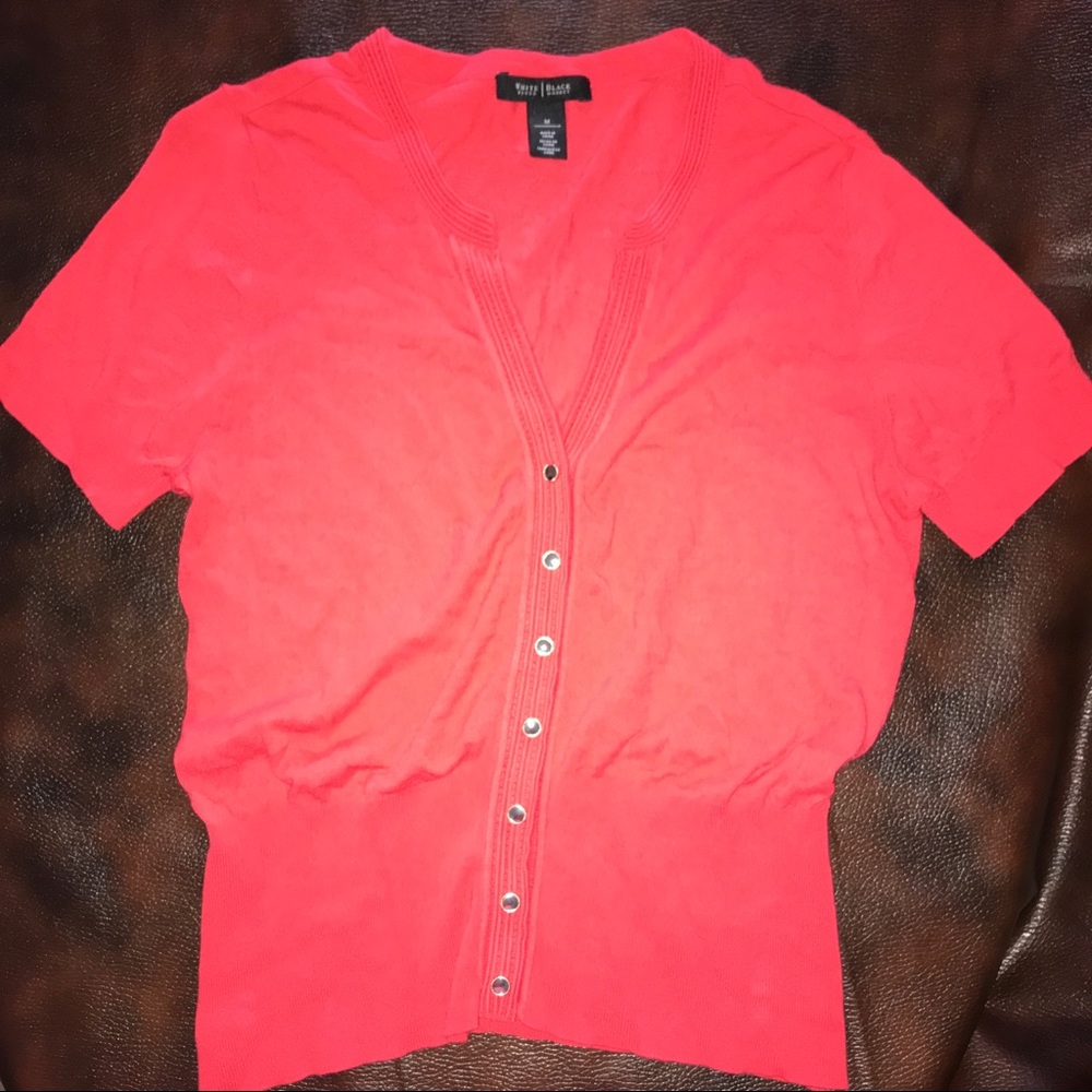 White House Black Market coral blouse medium